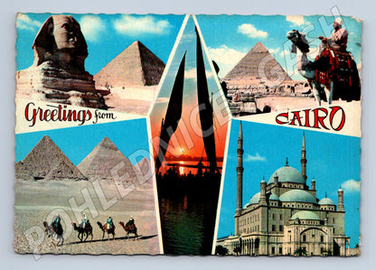 Pohlednice Egypt Káhira Sfinge pyramidy mešita (M26633)