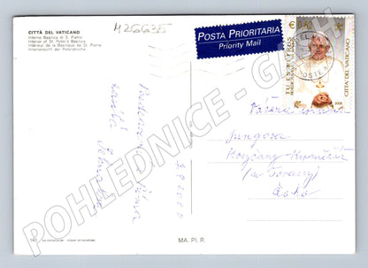 Pohlednice Vatikán Bazilika sv. Petra interiér 2005 (M26635)