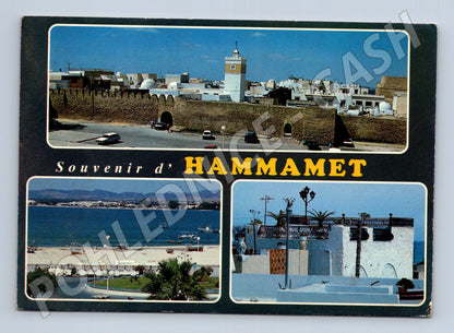 Pohlednice Tunisko Hammamet město a pláž 1993 (M26637)