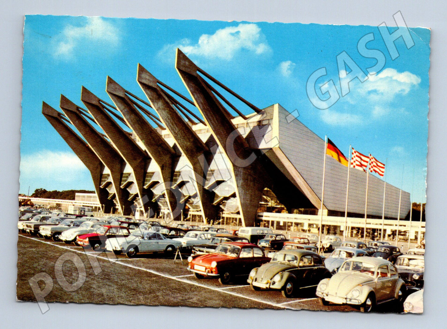 Pohlednice Německo Brémy Stadthalle parkoviště 1968 (M26638)