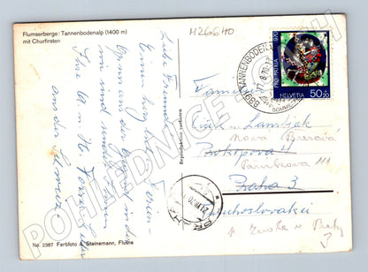 Pohlednice Švýcarsko Flumserberge rodina v horách 1970 (M26640)