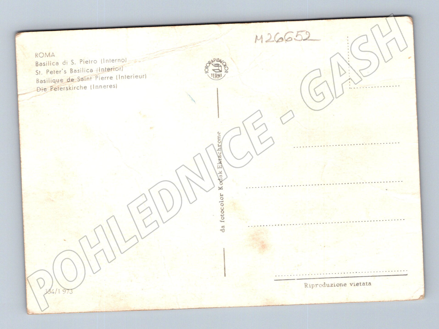Pohlednice Itálie Řím bazilika sv. Petra 1973 (M26652)