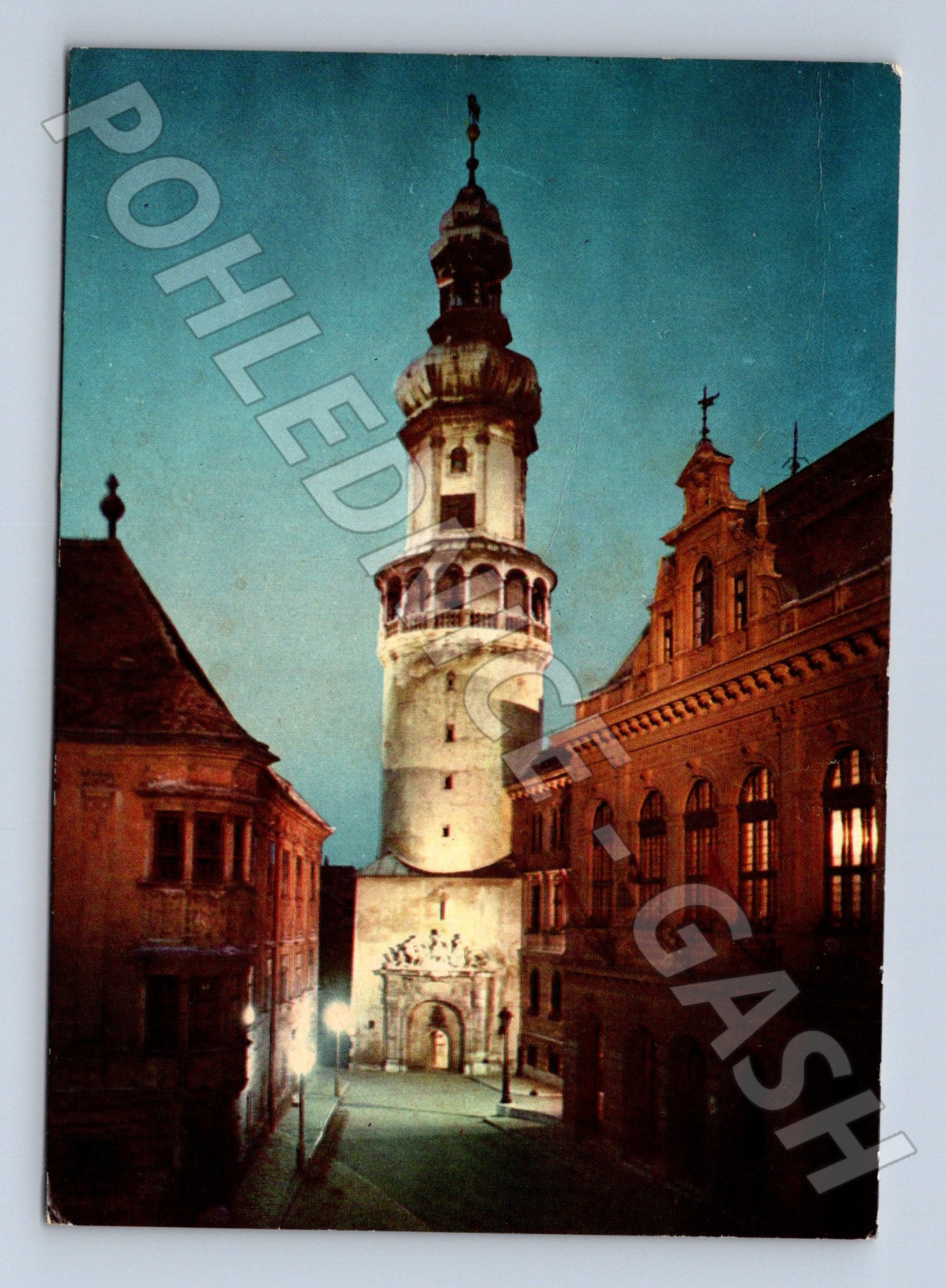 Pohlednice Maďarsko Sopron Tűztorony Storno-ház 1969 (M26658)