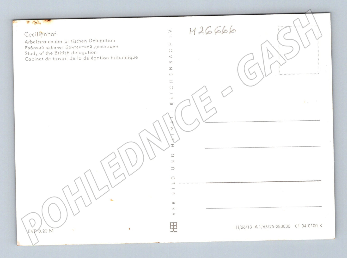 Pohlednice Německo Cecilienhof Britská delegace 1963 (M26666)
