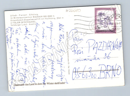 Pohlednice Rakousko Wagrain lyžařský vlek 1981 (M26680)