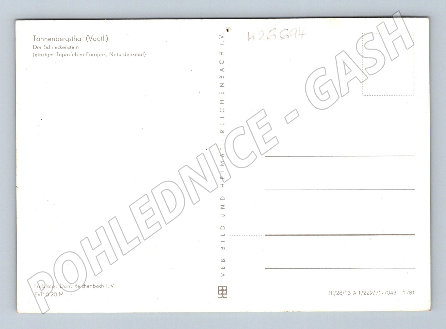 Pohlednice Německo Tannenbergsthal Schneckenstein 1970 (M26694)