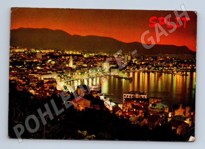 Pohlednice Chorvatsko Split noc 1972 (M26700)