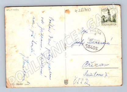 Pohlednice Chorvatsko Split noc 1972 (M26700)