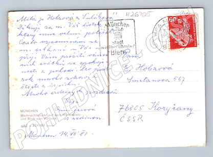 Pohlednice Německo Mnichov vánoční trh 1980 (M26705)