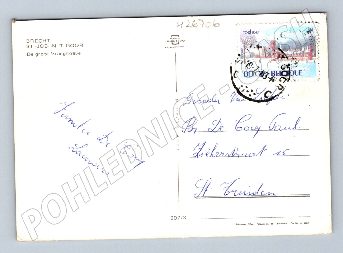 Pohlednice Belgie Brecht venkovská stavení (M26706)