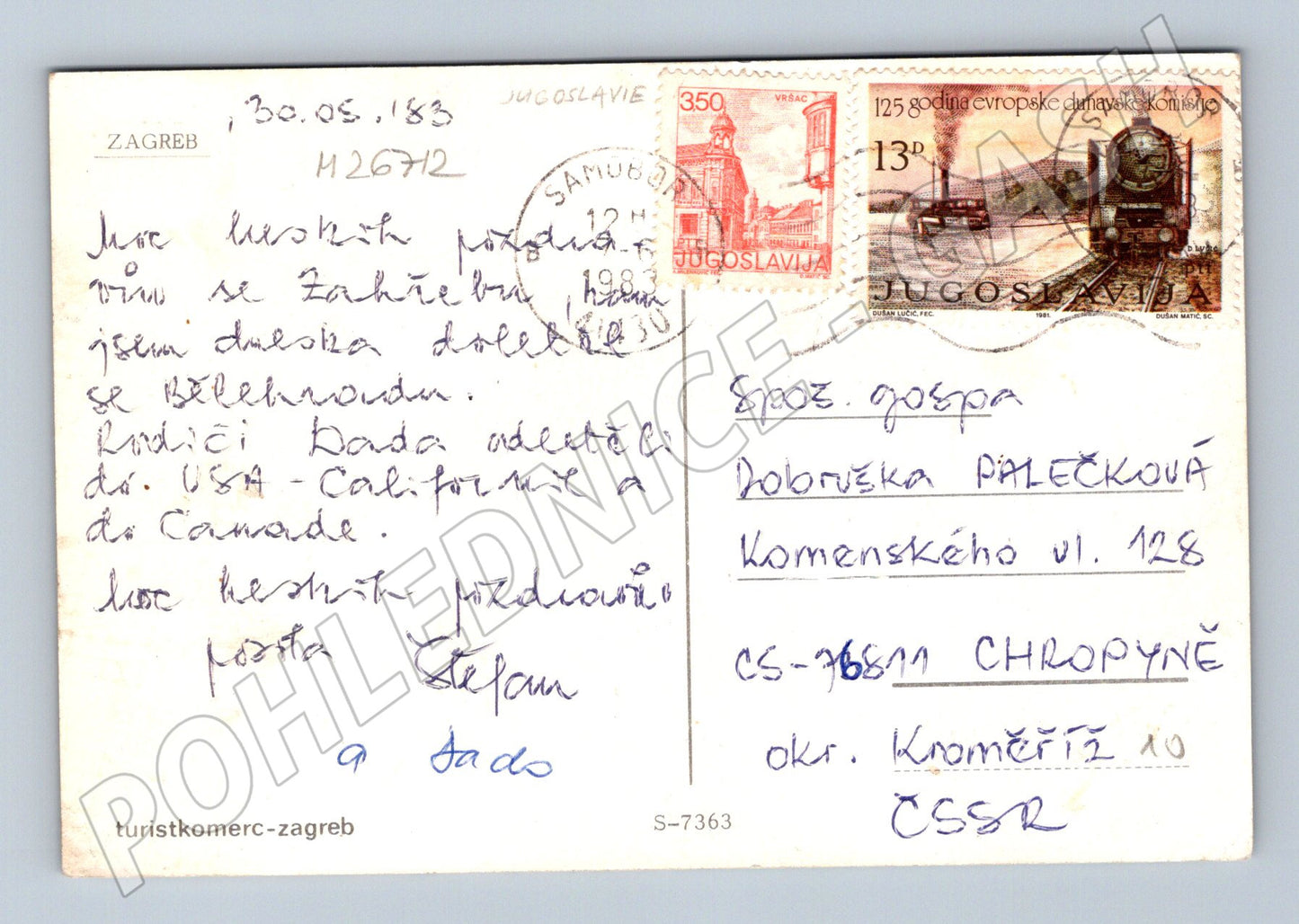 Pohlednice Chorvatsko Zagreb multi-view 1983 (M26712)