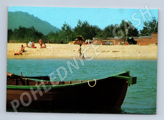 Pohlednice Bulharsko Obzor pláž loď 1980 (M26717)