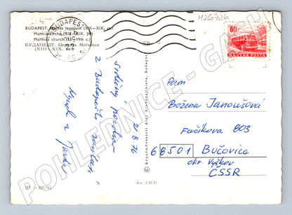 Pohlednice Maďarsko Budapešť Matyášův chrám 1976 (M26726)