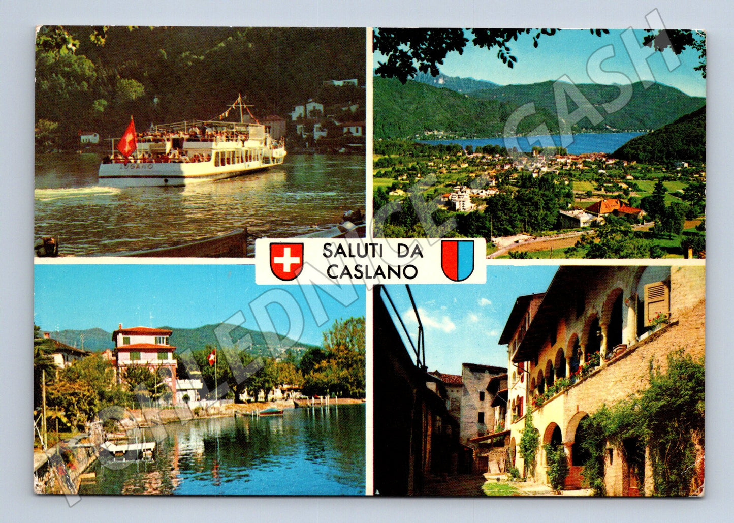 Pohlednice Švýcarsko Caslano jezero ulice 1963 (M26729)