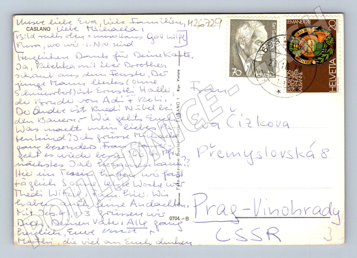 Pohlednice Švýcarsko Caslano jezero ulice 1963 (M26729)
