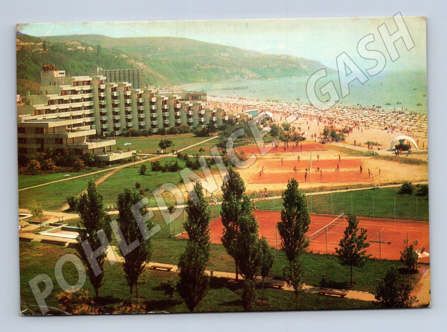 Pohlednice Bulharsko Albena hotel Panorama pláž 1977 (M26733)