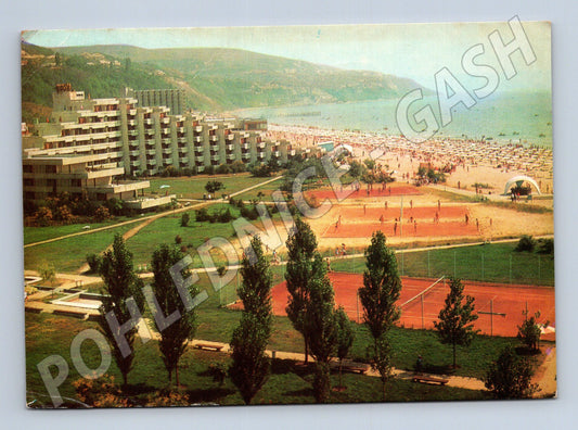 Pohlednice Bulharsko Albena hotel Panorama pláž 1977 (M26733)