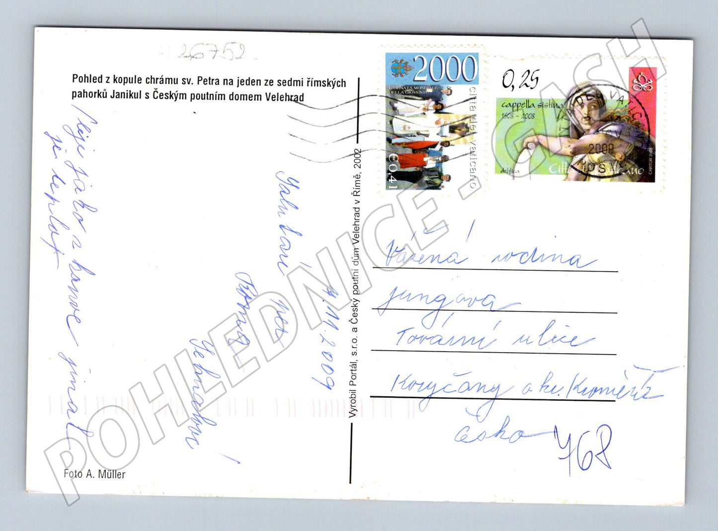 Pohlednice Itálie Řím výhled Janikul Velehrad 2002 (M26752)