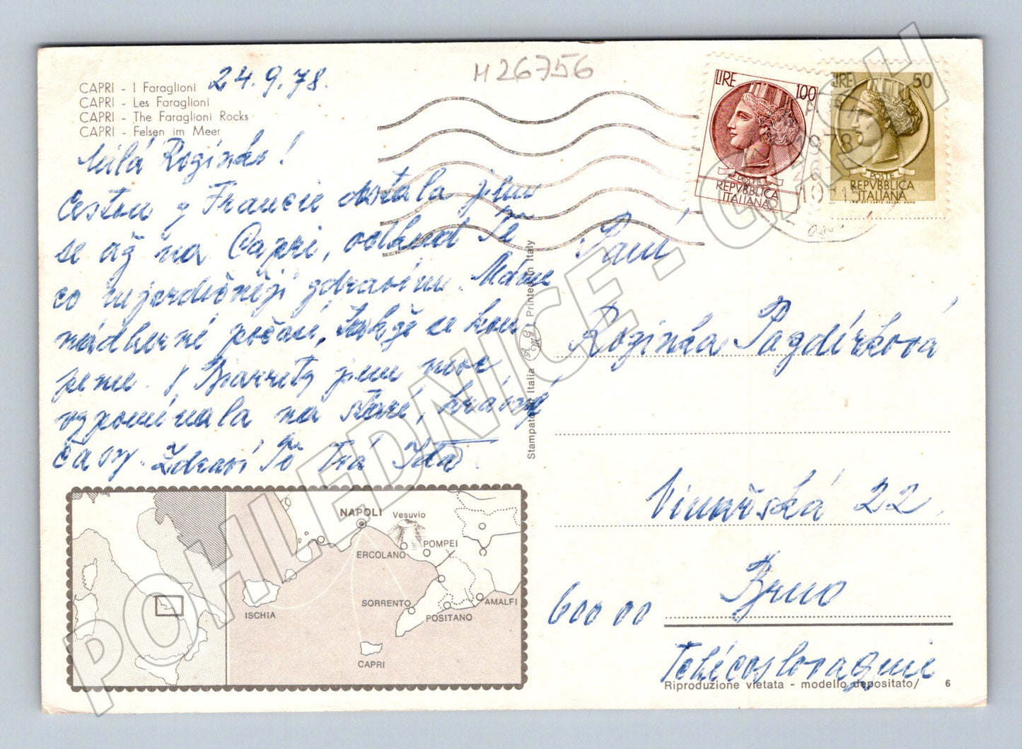 Pohlednice Itálie Capri Faraglioni 1978 (M26756)