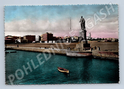 Pohlednice Egypt Port Said panorama s lodí 1956 (M26760)