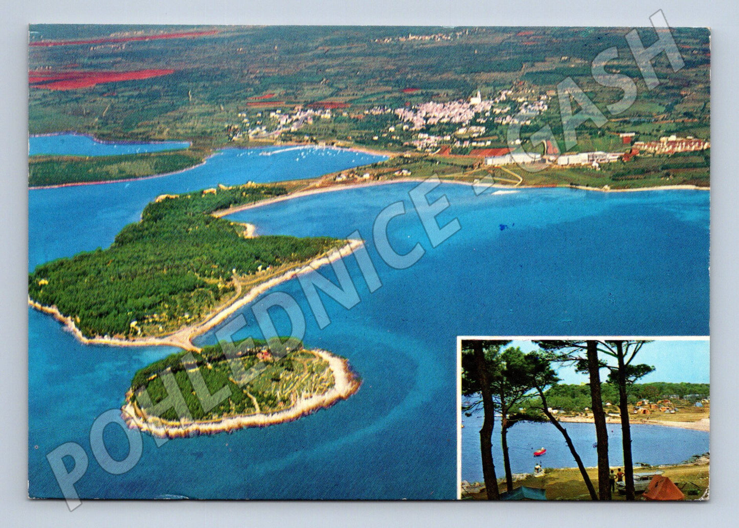 Pohlednice Chorvatsko Medulin letecký pohled 1976 (M26775)