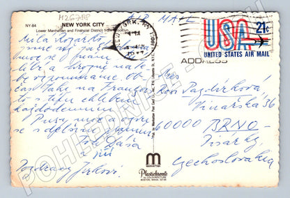 Pohlednice USA New York City Lower Manhattan 1970s (M26788)