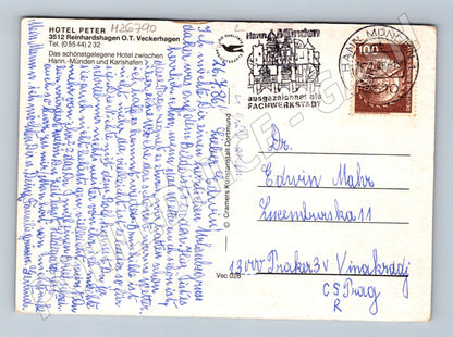 Pohlednice Německo Reinhardshagen Hotel Peter 1986 (M26790)