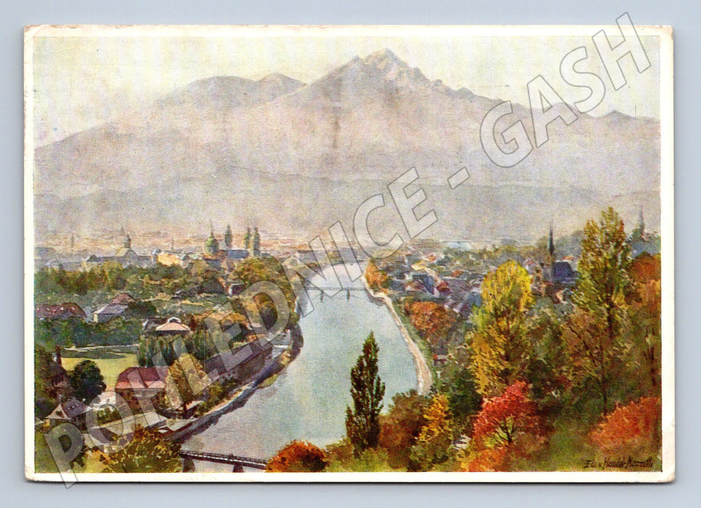 Pohlednice Rakousko Innsbruck panorama 1950s (M26792)