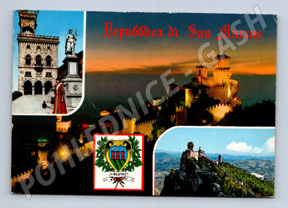 Pohlednice San Marino koláž hradů a motivů (M26795)