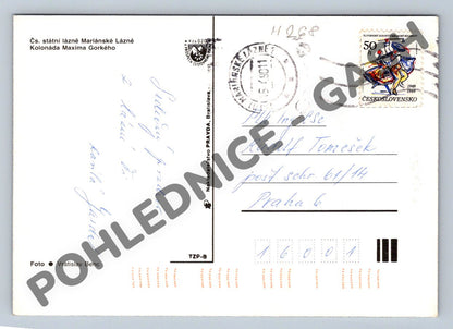 Pohlednice Mariánské Lázně – historická pohlednice, kolonáda (M268)