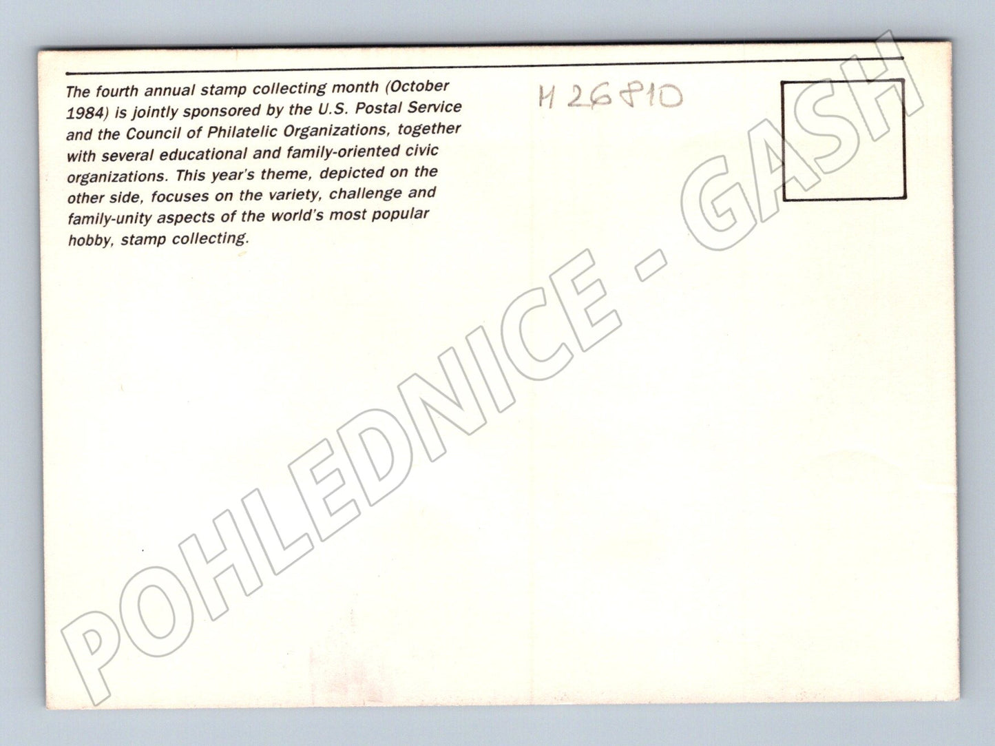 Pohlednice USA sbírání známek rodina 1984 (M26810)