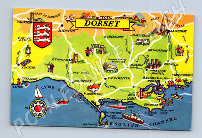 Pohlednice Velká Británie Dorset mapa regionu (M26816)