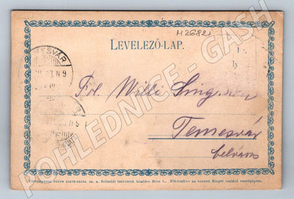 Pohlednice vyšívaný květ 1899 etnografie (M2682)