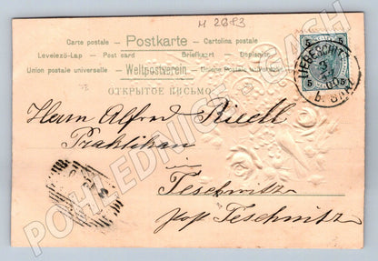 Pohlednice holubice a květy 1900 (M2683)