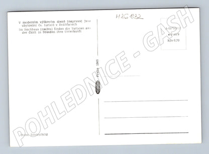 Pohlednice Německo Drážďany lodě na Labi výškové domy 1965 (M26832)