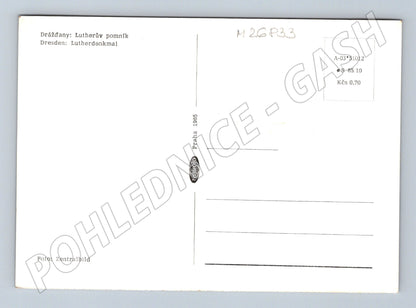 Pohlednice Německo Drážďany Lutherův pomník ruiny 1985 (M26833)