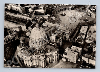 Pohlednice Itálie Řím letecký snímek chrámu sv. Petra 1965 (M26834)