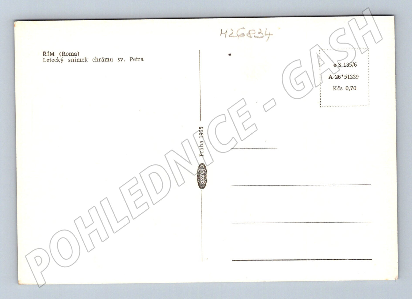 Pohlednice Itálie Řím letecký snímek chrámu sv. Petra 1965 (M26834)