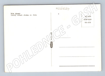 Pohlednice Itálie Řím letecký snímek chrámu sv. Petra 1965 (M26834)