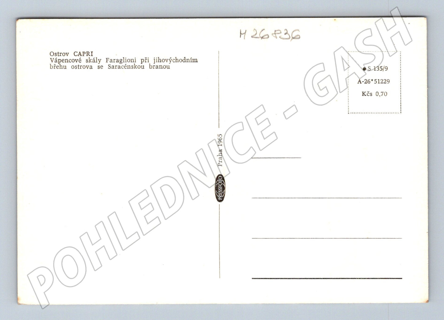 Pohlednice Itálie Capri Faraglioni 1965 (M26836)