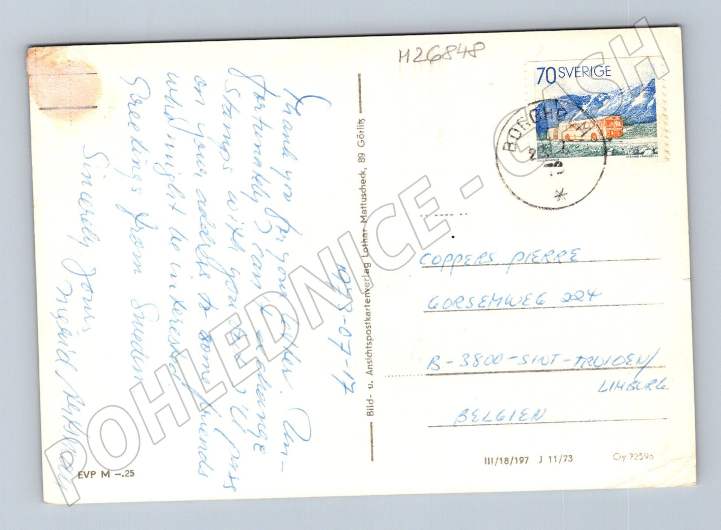 Pohlednice Německo Berg Oybin hradní zřícenina 1973 (M26848)