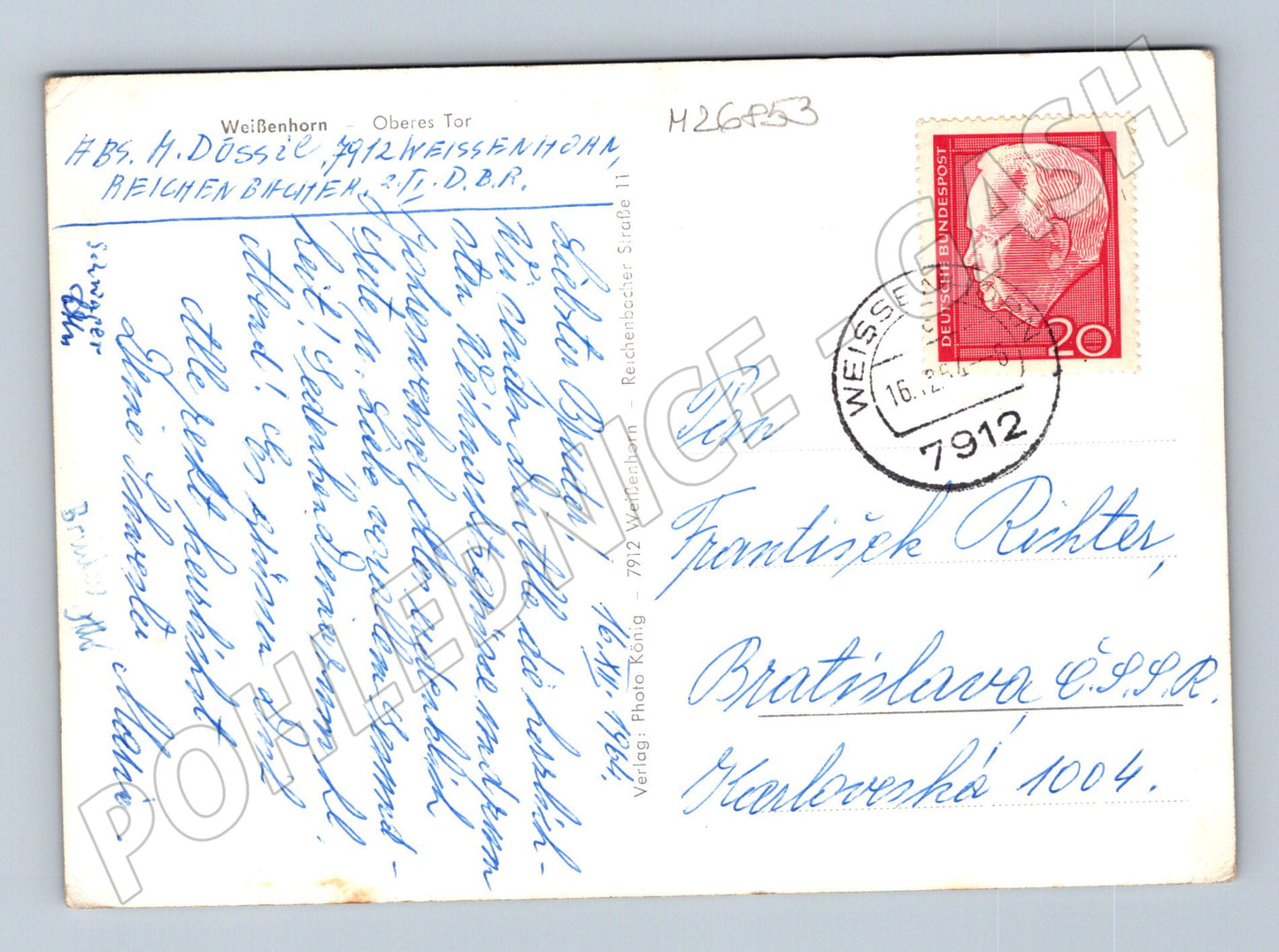 Pohlednice Německo Weißenborn Oberes Tor zimní noc 1973 (M26853)