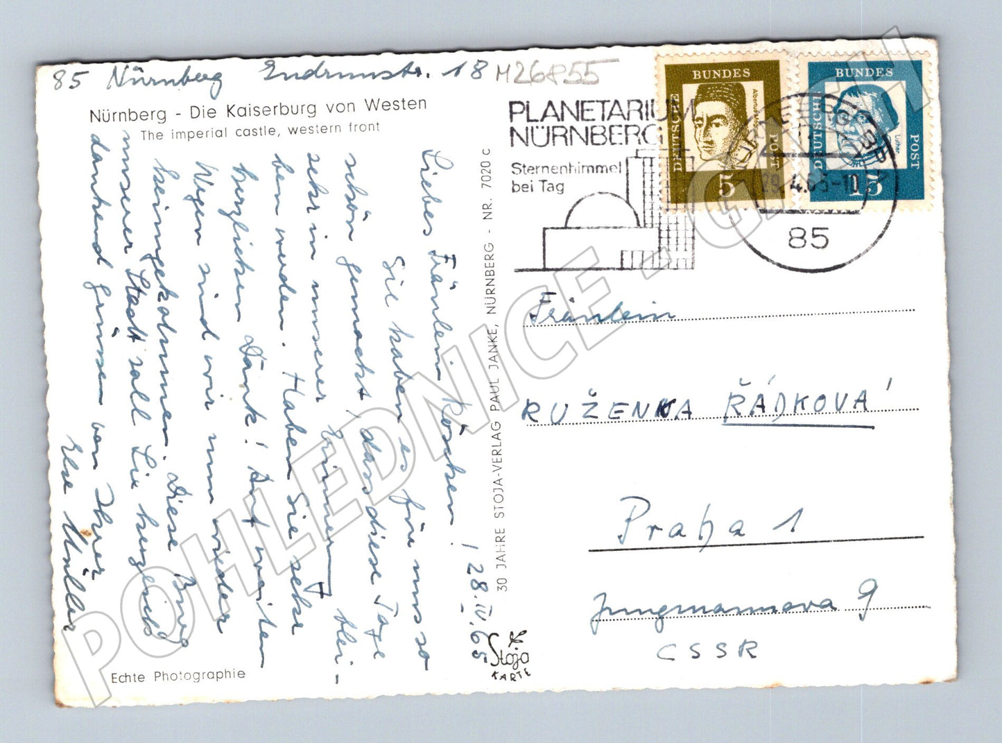 Pohlednice Německo Norimberk Kaiserburg 1942 (M26855)