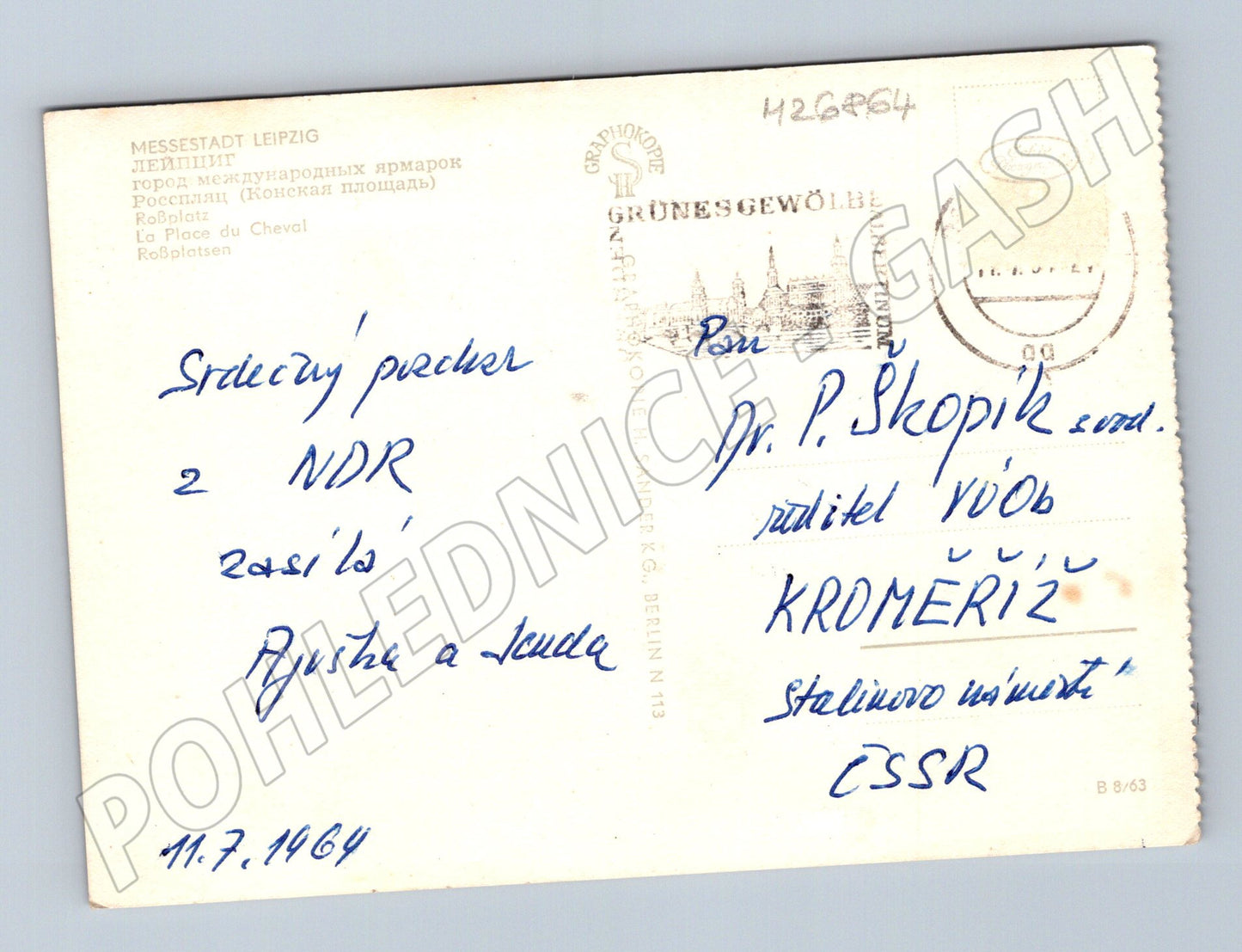 Pohlednice Německo Lipsko náměstí 1964 (M26864)