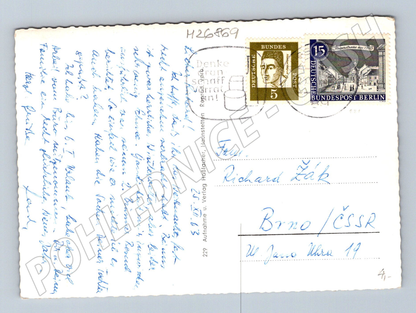 Pohlednice Německo Augsburg Merkurbunnen 1957 (M26869)
