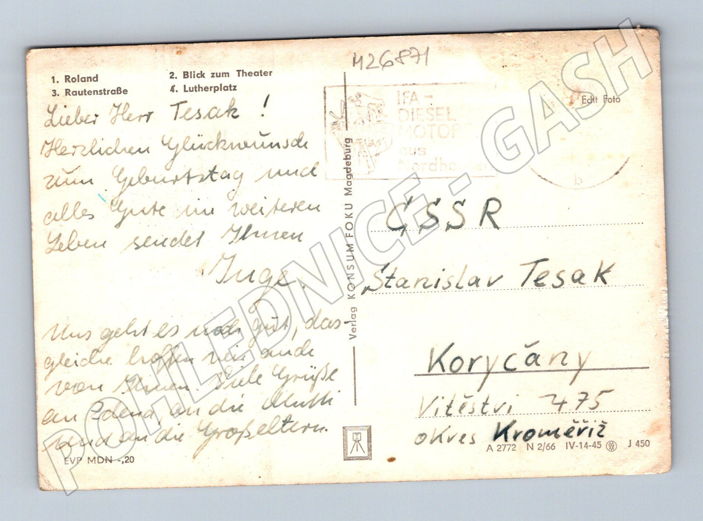 Pohlednice Německo Nordhausen více pohledů 1966 (M26871)