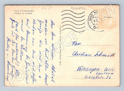 Německo Bad Neuenahr fontána v lázeňském parku 1969 (M26872)
