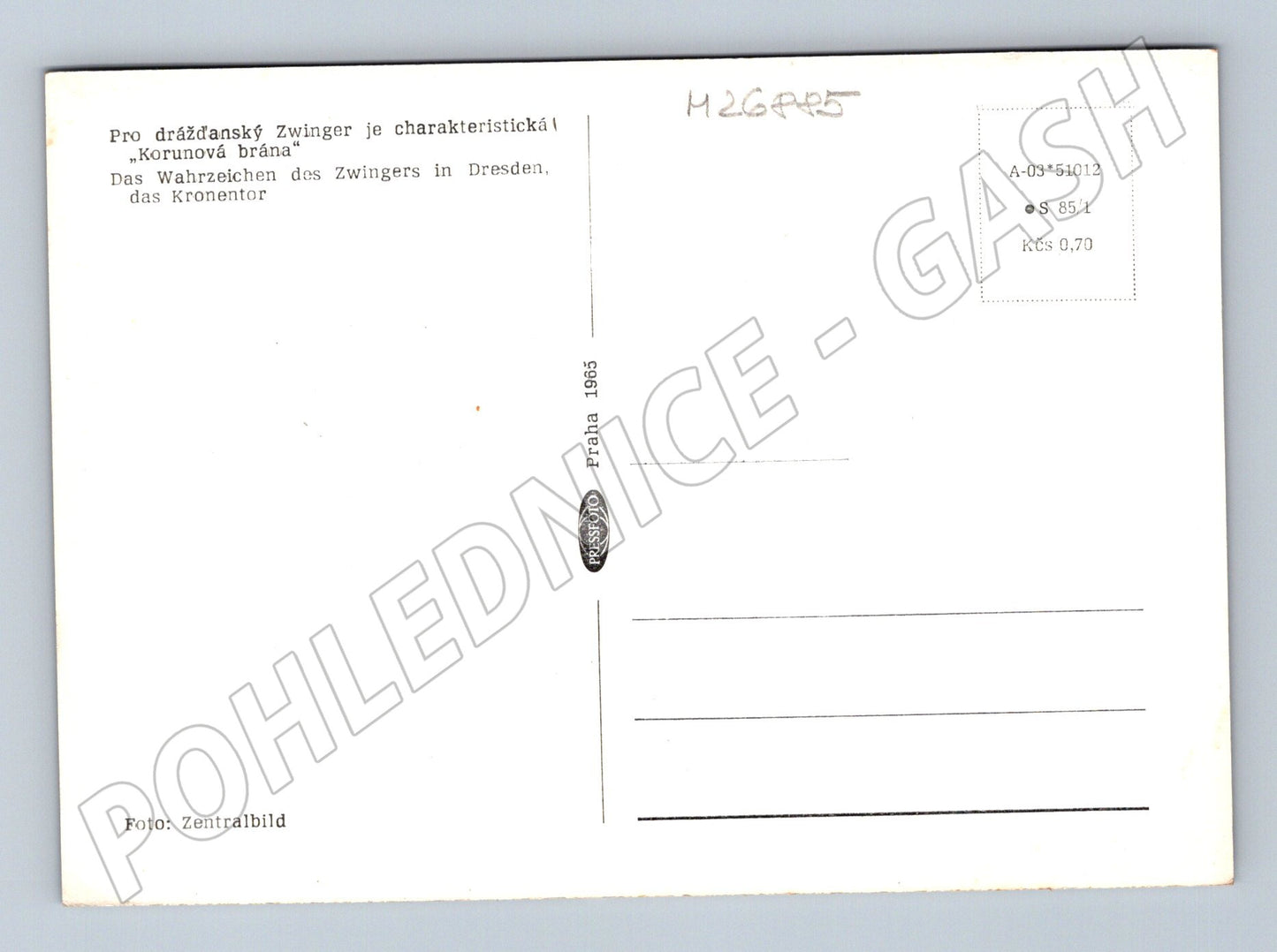 Pohlednice Německo Drážďany Zwinger noc 1965 (M26885)