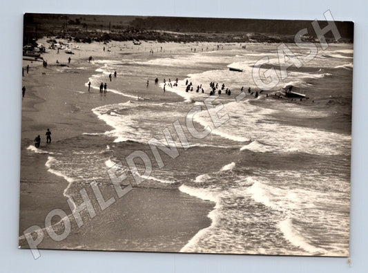 Pohlednice Bulharsko Primorsko pláž letadlo 1965 (M26902)