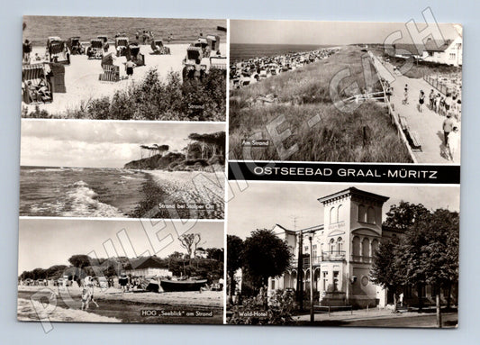 Pohlednice Německo Graal-Müritz pobřeží a hotel 1983 (M26908)